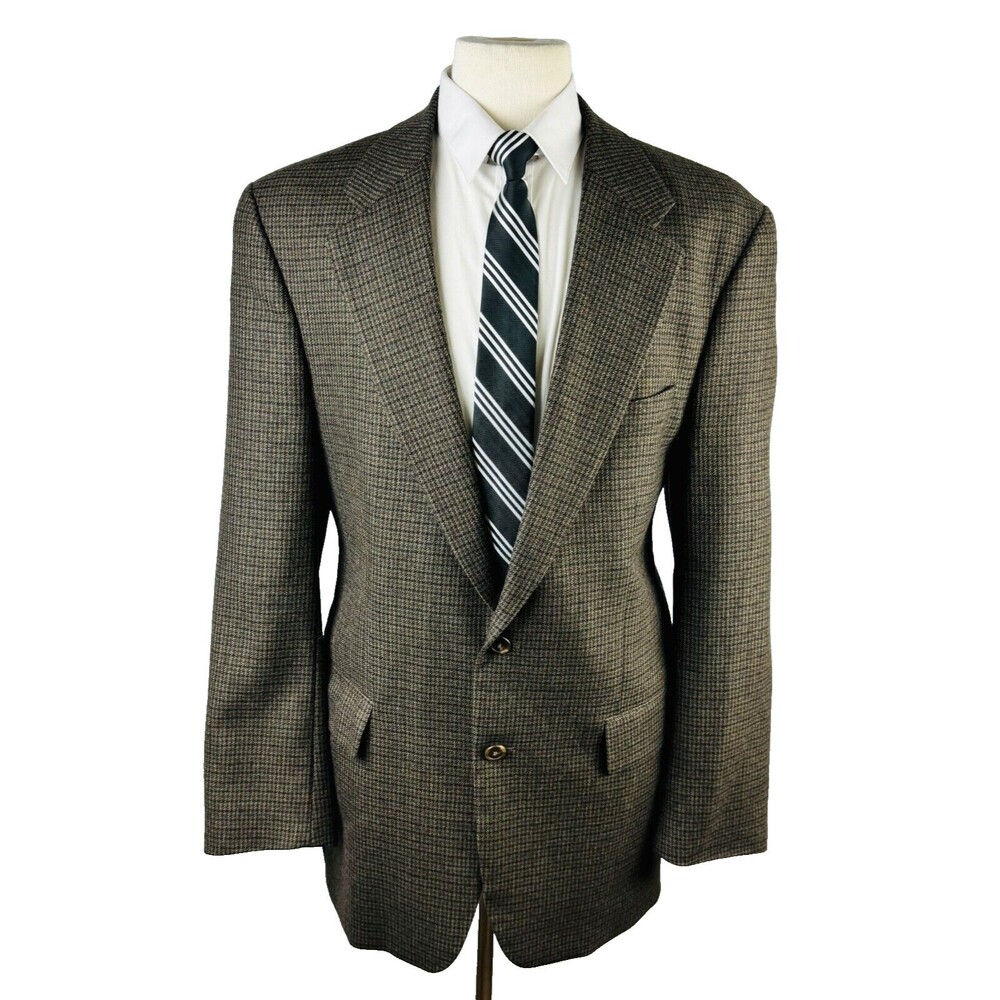 POLO RALPH LAUREN MENS 43L BROWN CANADA 100% WOOL BLAZER SPORT COAT SUIT JACKET